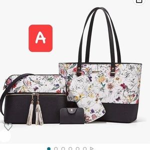 Women  Handbags Tote Bag Shoulder Bag Top Handle Satchel Purse Wallet Set 4pcs